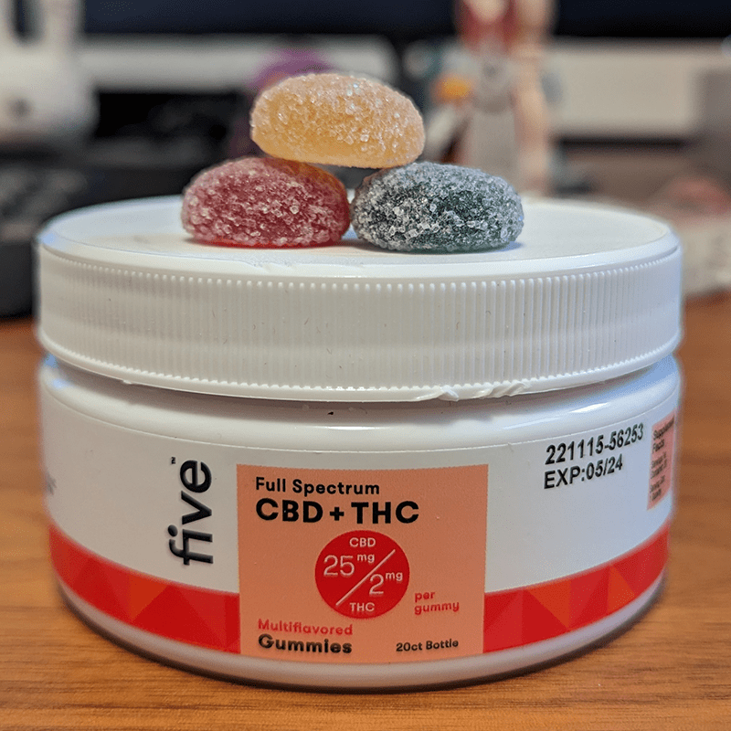 five CBD full-spectrum gummies