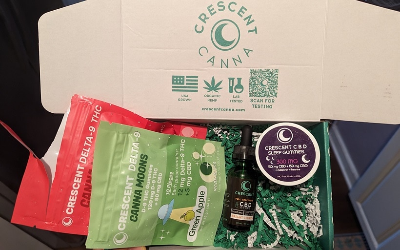 crescent canna cbd products package